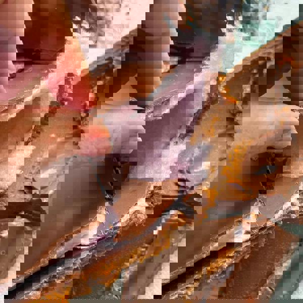 CHOC ON CHOC Giant Biscoff and Candyfloss Easter Egg Half