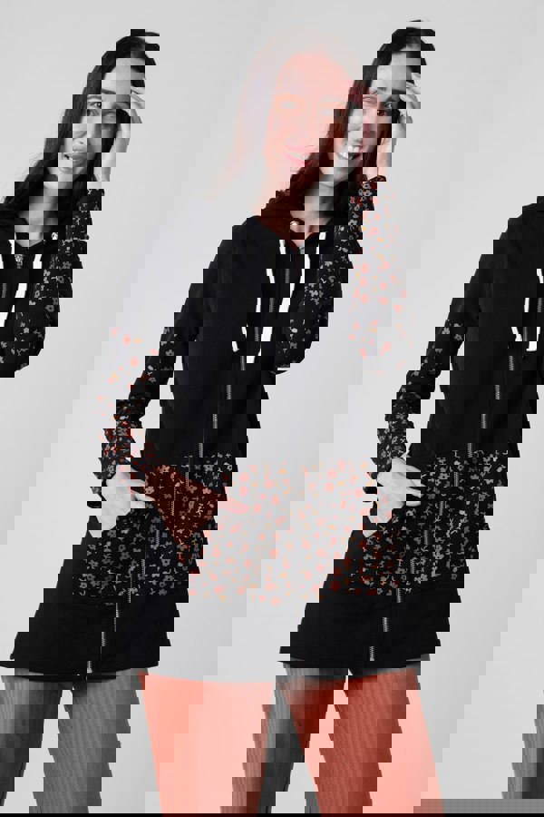 ENORSIA Women Longline Zip Front Hoodie