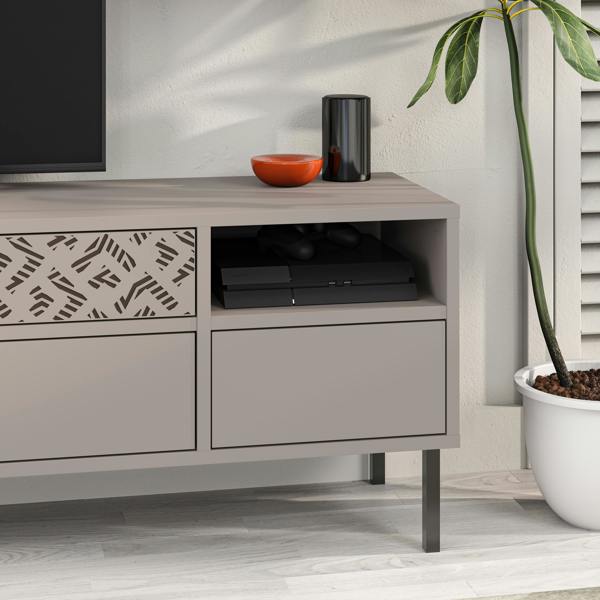 Decortie Heaton Modern Multimedia Unit with Storage TV Cabinet 60" 145cm