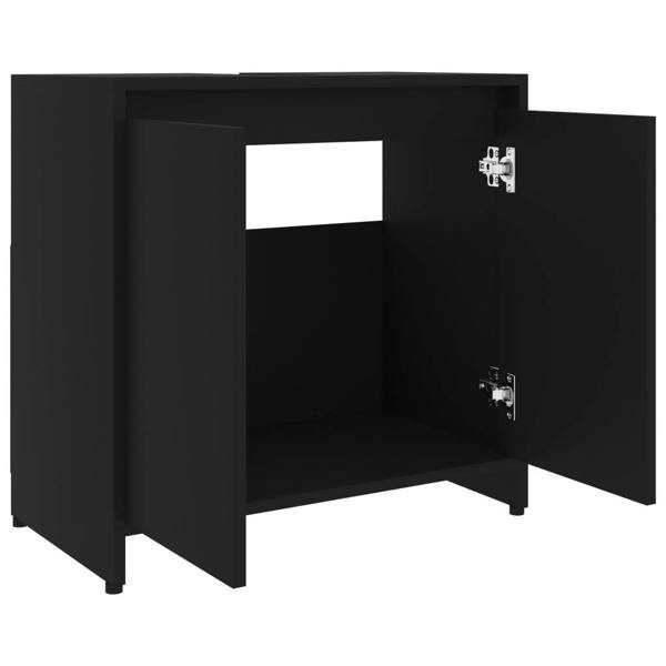 Berkfield Bathroom Cabinet Black 60x33x61 cm Engineered Wood