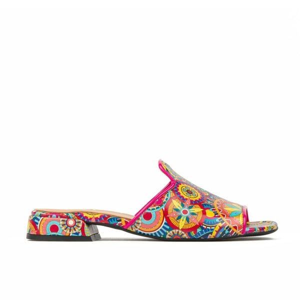 Embassy London South Beach - Signature - Women's fully leather lined flat sliders in multi colour