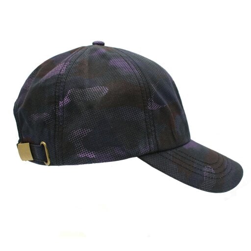 Heather Hats & Accessories Water Resistant Waxed Cotton Baseball Trucker Cap, Cotton Lining, Outdoor Wear, Purple