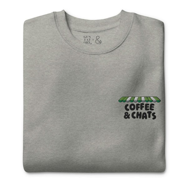 ANCHOR & CREW x GUSTATORY Coffee & Chats Cotton Blend Embroidered Sweatshirt