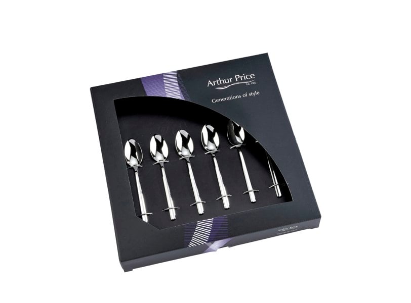 Arthur Price 'Horizon' stainless steel box of 6 coffee spoons gift cutlery set