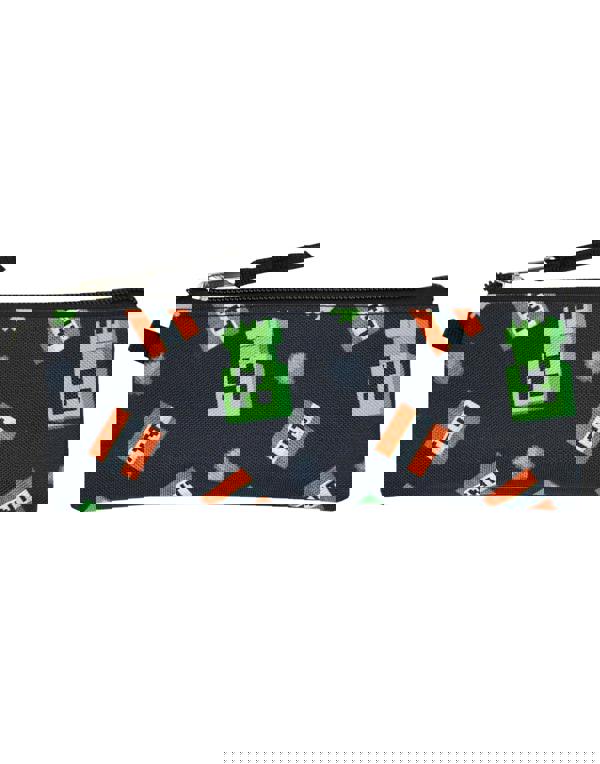 Minecraft Back pack set 5 Piece Boys Black Creeper & Tnt Graphics 5 Piece Backpack Set (One Size)