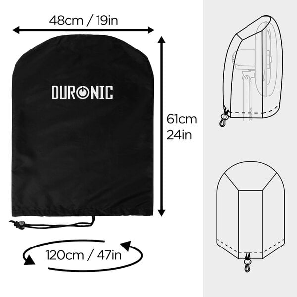 Duronic Fan Dust Cover Black for 12 & 16 Inch Pedestal & Desktop Fans Wipe Clean Cover Only
