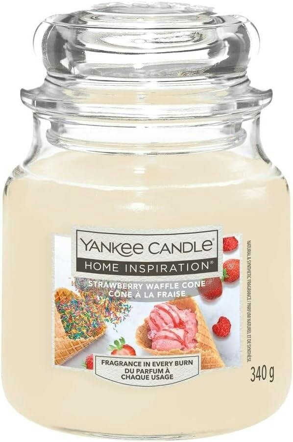 Yankee Candle Home Inspiration Strawberry Waffle Cone Jar Candle 340g