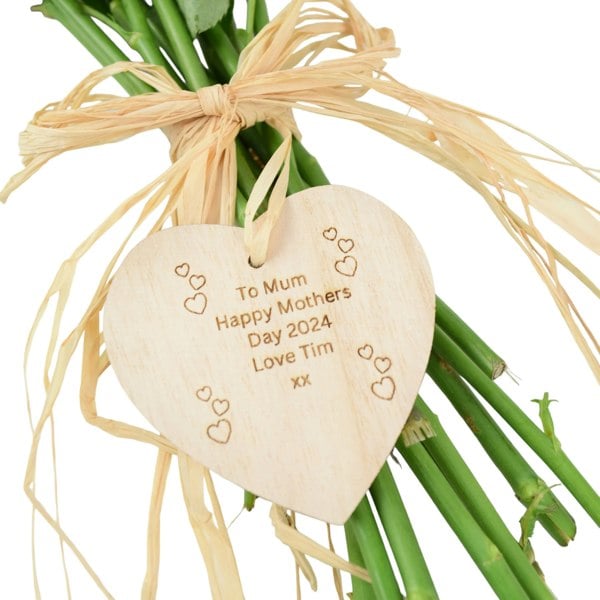 Personalised Wooden Heart Plants By Post