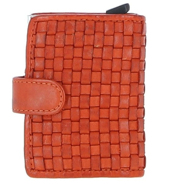 'La Perfetto' Metal & Woven Leather Card Wallet Case: D-10W