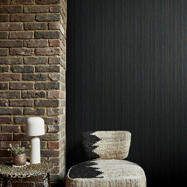 Abigail Ahern Fibre Stripe Wallpaper | Twilight