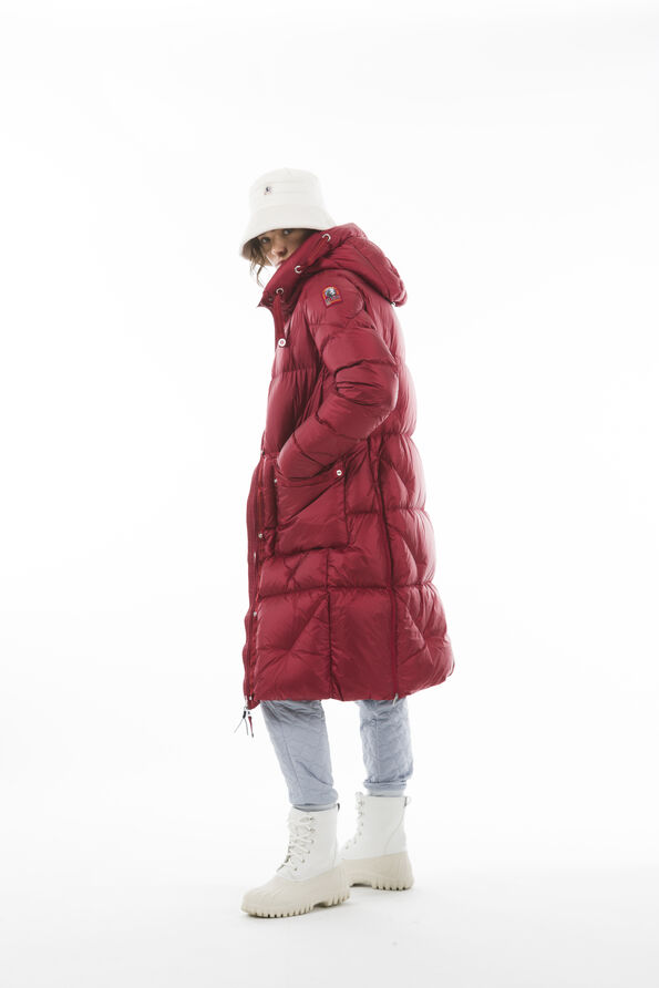 Parajumpers Mummy Red Long Hooded Down Jacket