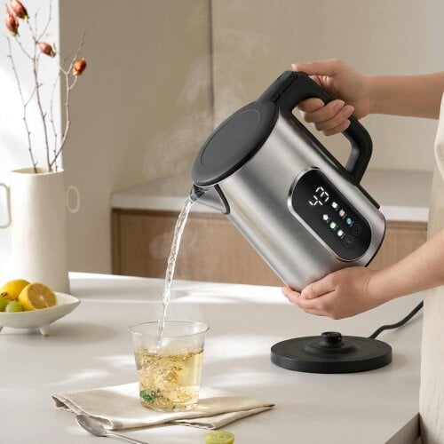 HOMCOM 3000W 1.5L Fast Boil Electric Kettle with LED Touch Control, Silver