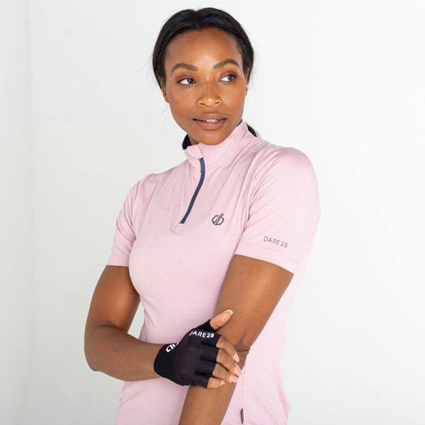 Dare 2B Womens/Ladies Pedal Through It Marl Lightweight Jersey - Powder Pink - 