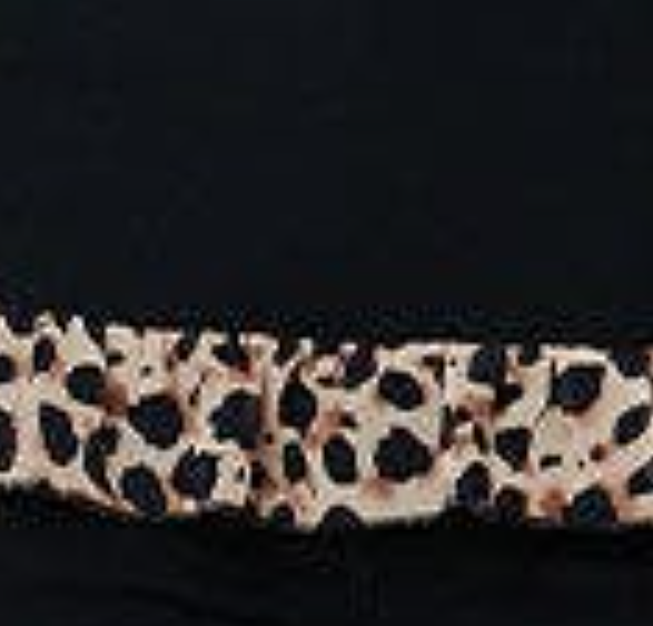Izabel London Animal Print Frill Trim 3/4 Sleeve Top