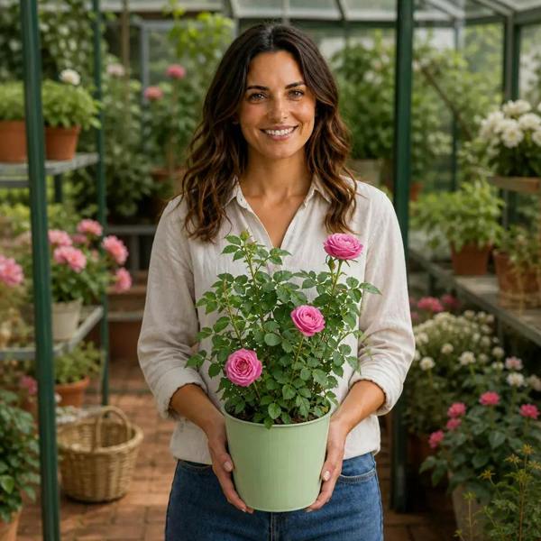 5L Rose Let's Celebrate Dark Pink Rose Bush- Beautiful Flowering Garden Plant