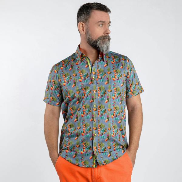 CACTUS PRINT SHORT SLEEVE SHIRT - Claudio Lugli Shirts