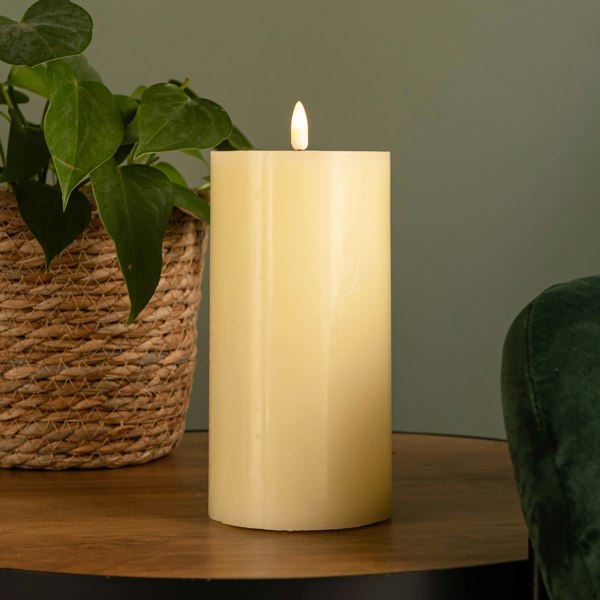 Samuel Alexander 9cm x 18cm Cream Wax Melted Pool Effect Candle with Timer Function and Warm White LED