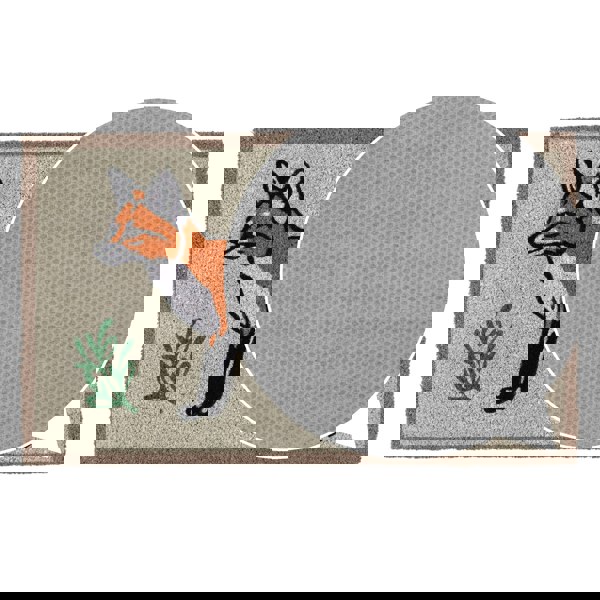 JVL Eco-Friendly Latex Backed Coir Entrance Doormat, 45x75cm - Fox