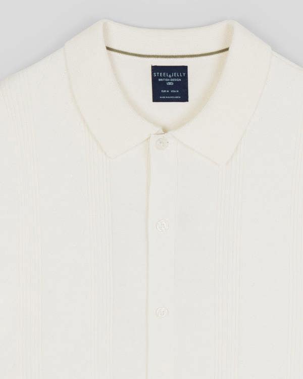 Steel & Jelly Bayswater - Embossed Stripe Knitted Short Sleeve Shirt