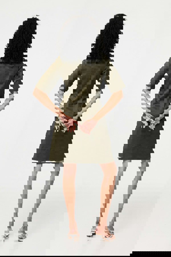 Khaki | Boxy Button Down Shirt Mini Dress