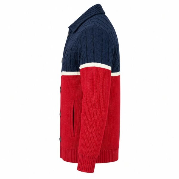 Sergio Tacchini Corte Knitted Cardigan Maritime Blue/Gardenia/Merlot