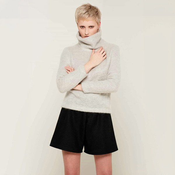 Bo Carter Edith Roll Neck Wool Jumper In Natural Colour