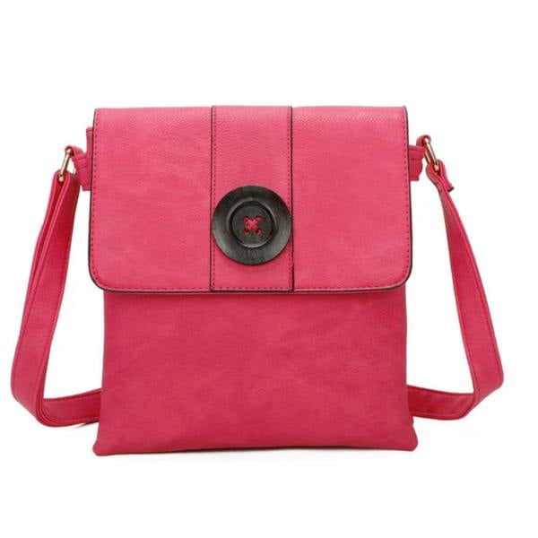Love EMVY Button Front Messenger Crossbody Bag