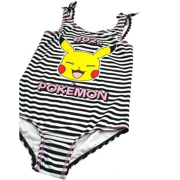 Pokemon Girls Pikachu One Piece Swimsuit - Black/White/Pink