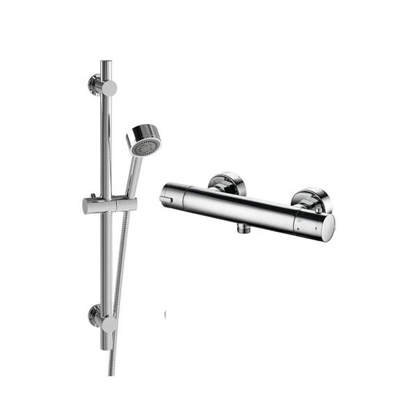Flode Nybro Shower | RD Thermo Bar Valve & RD Slide Rail Kit | Chrome