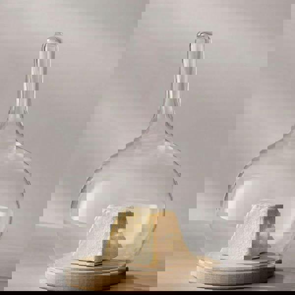 LSA Cloche Dome with Oak Base 19cm x 25.5cm Clear