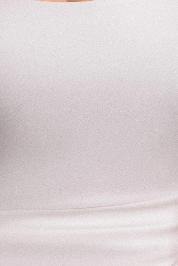 Dobby Organza Bishop Sleeve Multiway Maxi Dress - White DR5011