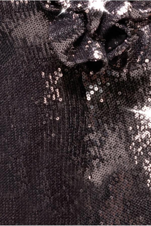 Liquid Sequin Boobtube Midaxi With Corsage - Silver DR4126