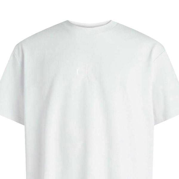 Calvin Klein Mens Monogram Crew Neck Regular T-Shirt - Brilliant White - 