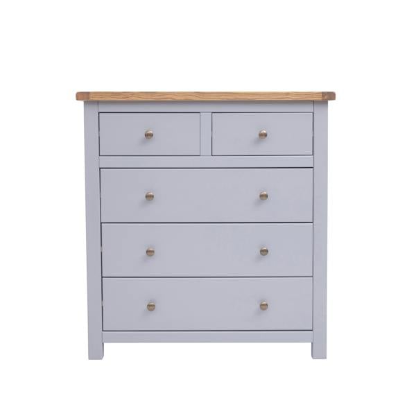 Mirano 5 Drawer Chest of Drawers Brass Knob
