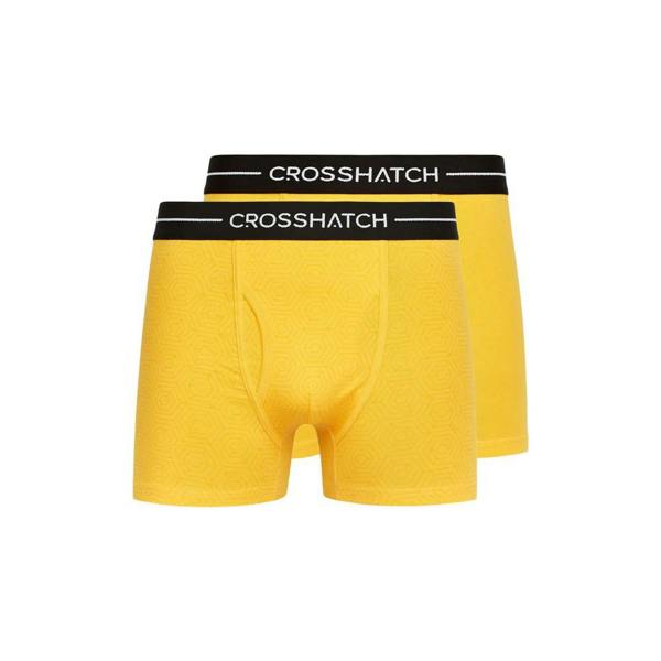 Crosshatch Mens Hexter Boxer Shorts (Pack Of 2) - Yellow