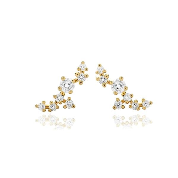 Sarah Layton Diamond Blossom Stud Earrings, 0.41ct - 18ct Yellow Gold