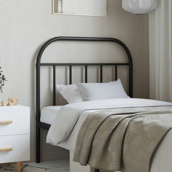 Berkfield Metal Headboard Black 90 cm