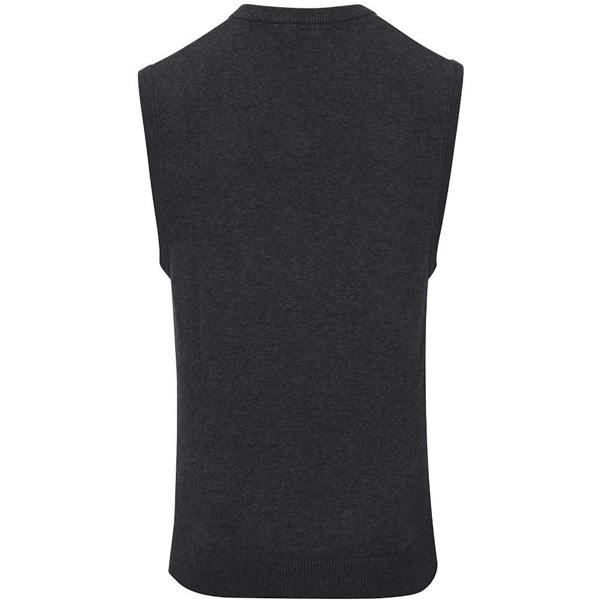 Premier Mens Sleeveless Cotton Acrylic V Neck Sweater - Charcoal