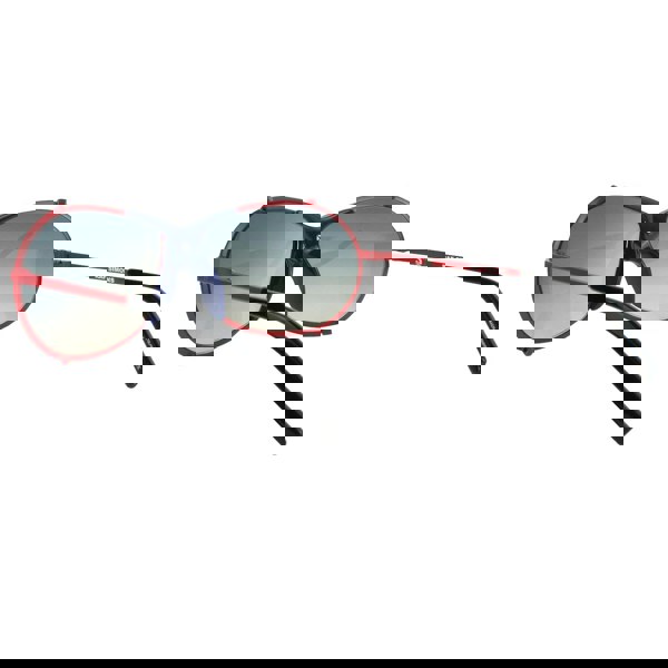 Raf Simons wraparound sunglasses in a a red metal frame