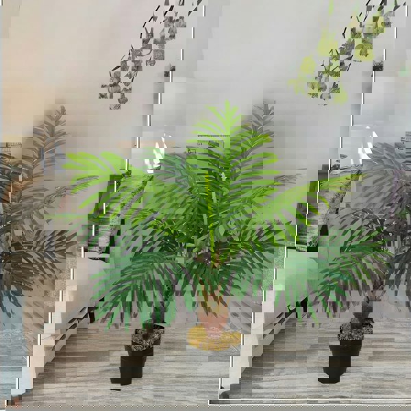 Rafaelo Mobilia Artificial 60CM/2FT Tall Decorative Palm Plant Green