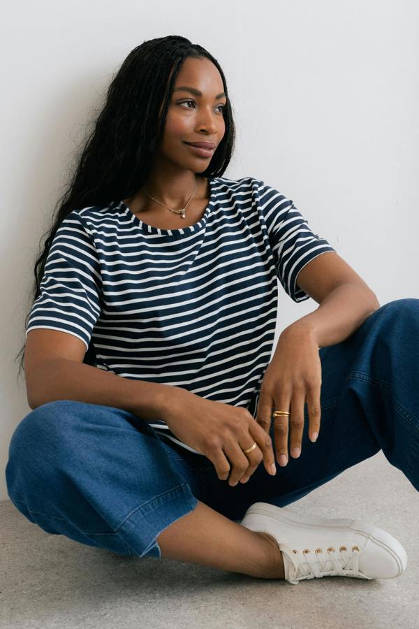Kite Boxy Stripe T-Shirt Navy