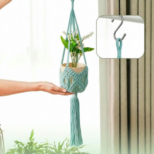 deAO Toys deAO Macrame Hanging Plant Holder Set 3-Pack Decorative Boho Home Decor