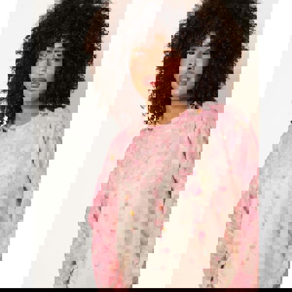 Blue Vanilla Floral Printed Jumper with Disc Sequin Detailing