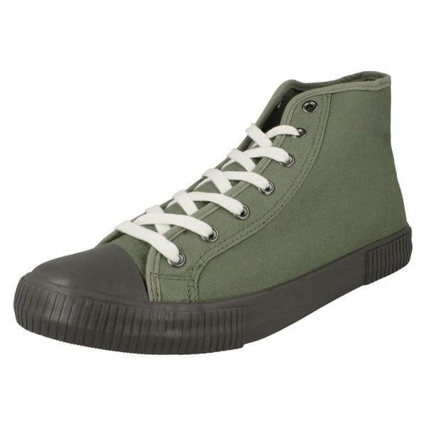 Spot On Mens Spot On Lace Up Hi Top Canvas Shoes A3076
