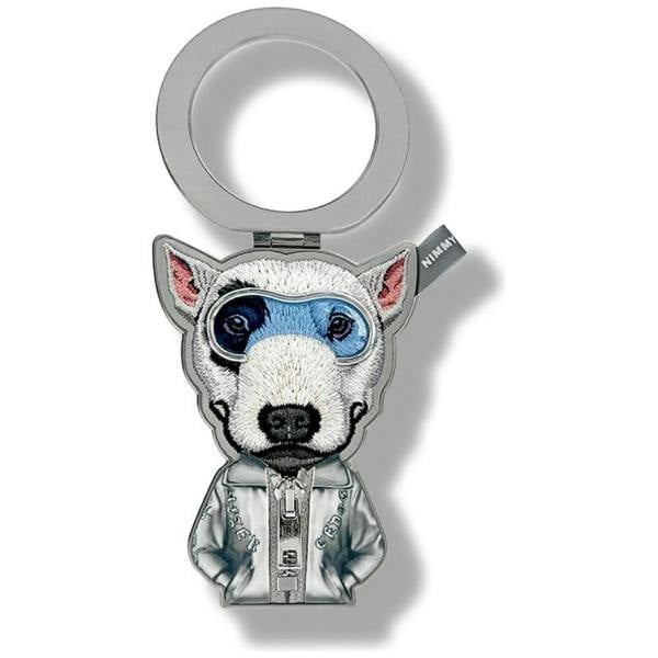 Nimmy Friends Nimmy Cool & Cute 2.0 Blue Terrier Dog Embroidery Magnetic Stand with MagSafe Grey - N-KM-BSZJ-019