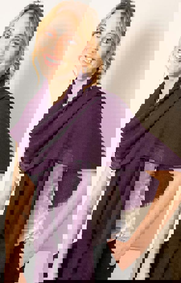 Alie Street London Aurielle Silk Wool Scarf - Imperial Purple