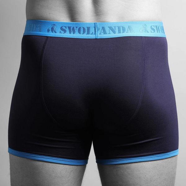 SWOLE PANDA Bamboo Boxers - Navy / Blue Band