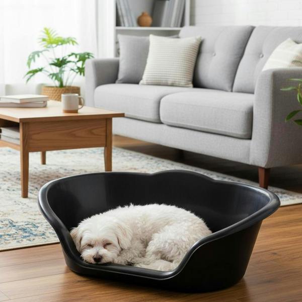 Ketoplastics Small Dog Bed Plastic Pet Bed - Black