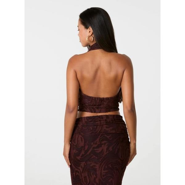 Pink Vanilla Jersey Jacquard Halter Top