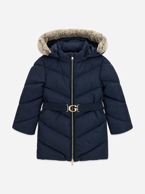 Guess Girls Hooded Puffer Jacket in Navy